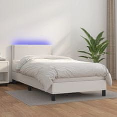 shumee Boxspring posteľ s matracom a LED biela 90x190 cm umelá koža