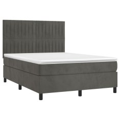 shumee Posteľný rám boxspring s matracom tmavosivý 140x200 cm zamat