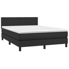 shumee Boxspring posteľ s matracom čierny 140x190 cm umelá koža