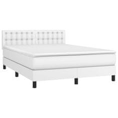 shumee Boxspring posteľ s matracom biely 140x190 cm umelá koža