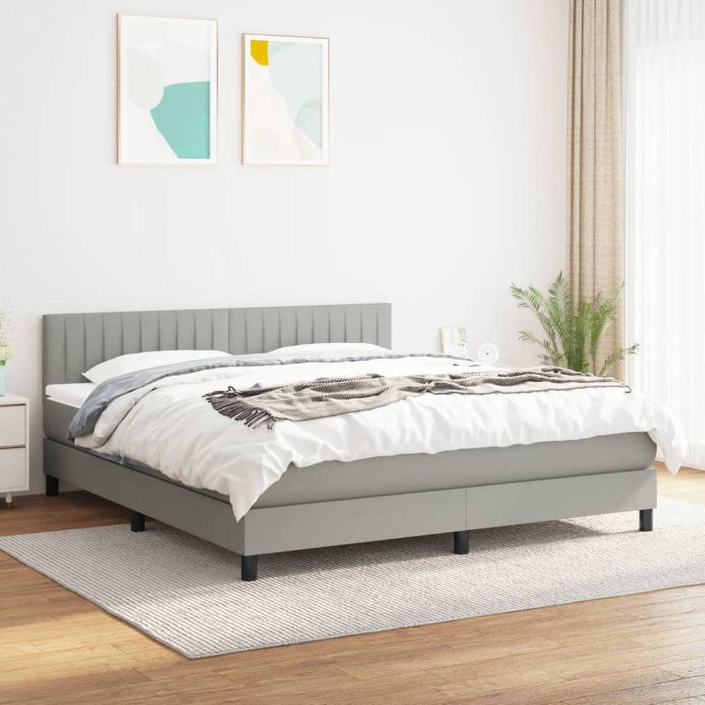 Petromila vidaXL Boxspring posteľ s matracom bledosivá 180x200 cm látka