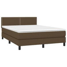 shumee Boxspring posteľ s matracom tmavohnedá 140x200 cm látka