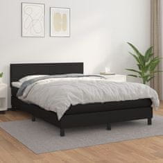 shumee Boxspring posteľ s matracom čierny 140x190 cm umelá koža