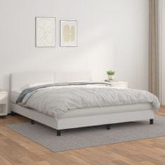 shumee Boxspring posteľ s matracom biela 160x200 cm umelá koža