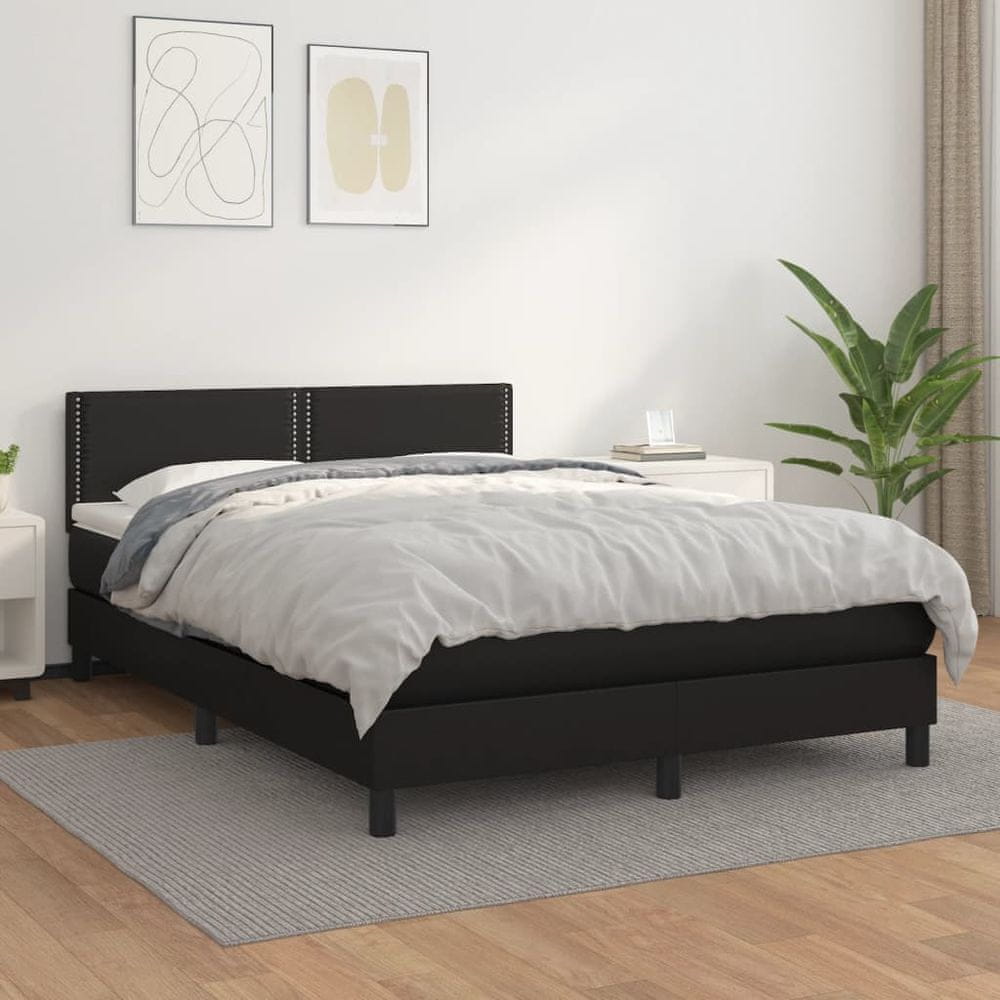 Petromila vidaXL Boxspring posteľ s matracom čierna 140x200 cm umelá koža