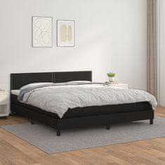 shumee Boxspring posteľ s matracom čierna 160x200 cm umelá koža