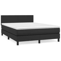 shumee Boxspring posteľ s matracom čierny 140x190 cm umelá koža