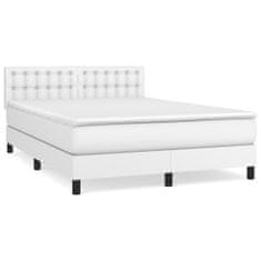 shumee Boxspring posteľ s matracom biely 140x190 cm umelá koža