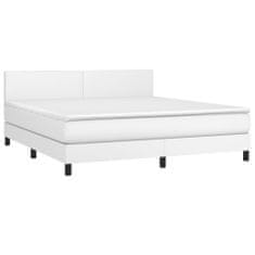 shumee Boxspring posteľ s matracom biela 160x200 cm umelá koža