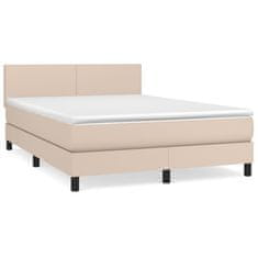 shumee Boxspring posteľ s matracom kapučínová 140x190 cm umelá koža