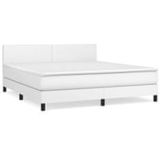 shumee Boxspring posteľ s matracom biela 160x200 cm umelá koža