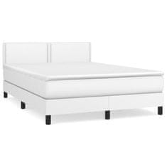 shumee Boxspring posteľ s matracom biely 140x190 cm umelá koža