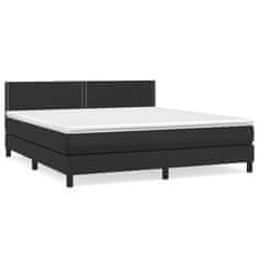 shumee Boxspring posteľ s matracom čierna 160x200 cm umelá koža