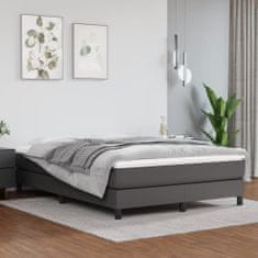 shumee Boxspring posteľ s matracom sivá 140x200 cm umelá koža