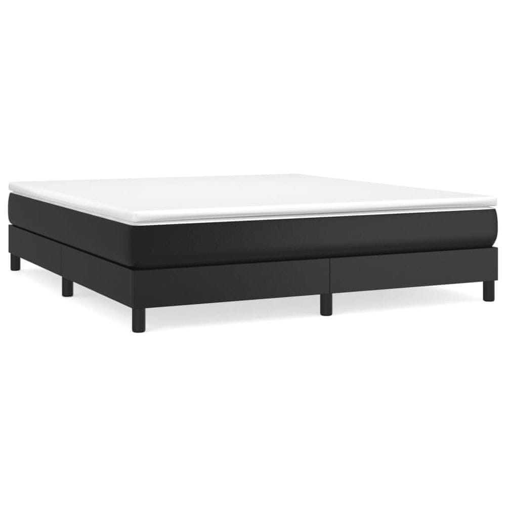 Vidaxl Boxspring posteľ s matracom čierna 180x200 cm umelá koža