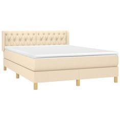 shumee Posteľný rám boxspring s matracom krémový 140x200 cm látka