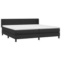 shumee Boxspring posteľ s matracom čierna 200x200 cm umelá koža