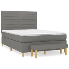 shumee Boxspring posteľ s matracom tmavosivá 140x200 cm látka