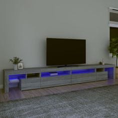 Vidaxl TV skrinka s LED svetlami sivá sonoma 290x36,5x40 cm