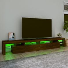 Vidaxl TV skrinka s LED svetlami hnedý dub 260x36,5x40 cm