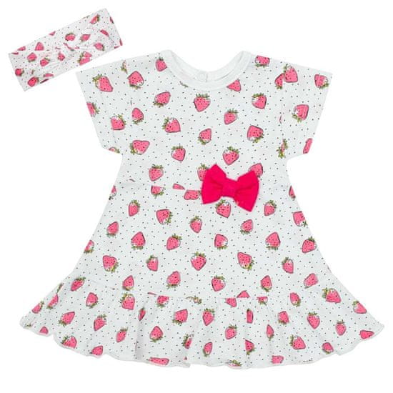 NEW BABY Dojčenské bavlnené šatôčky s čelenkou New Baby Strawbery 62 (3-6m)