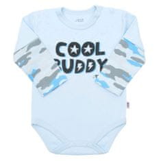 NEW BABY Dojčenské bavlnené body s dlhým rukávom New Baby With Love modré 68 (4-6m)