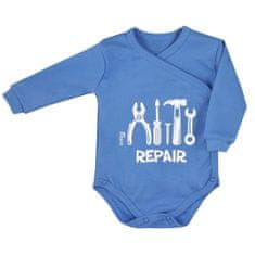 KOALA Dojčenské body celorozopínacie Koala Repair blue 56 (0-3m)