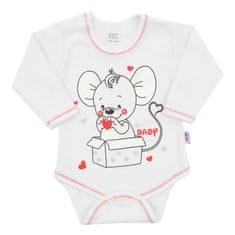 NEW BABY Dojčenské body s dlhým rukávom New Baby Mouse biele 62 (3-6m)