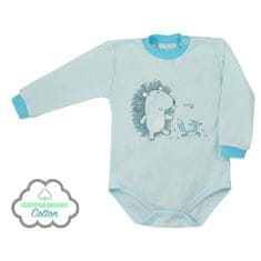 KOALA Dojčenské body s dlhým rukávom z organickej bavlny Koala Lesný Priateľ modré 74 (6-9m)