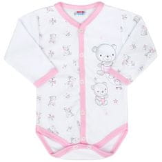 NEW BABY Dojčenské celorozopínacie body New Baby Bears ružové 56 (0-3m)