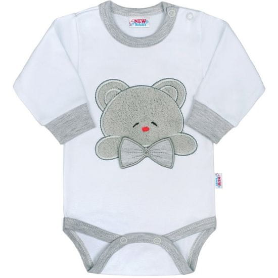 NEW BABY Luxusné dojčenské body s dlhým rukávom New Baby Honey Bear s 3D aplikáciou 86 (12-18m)