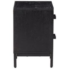 Vidaxl Nočný stolík čierny 36x30x45 cm masívna recyklovaná borovica