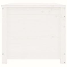 Vidaxl Úložný box biely 110x50x45,5 cm masívna borovica