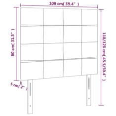 shumee Čelo postele s LED čierne 100x5x118/128 cm umelá koža