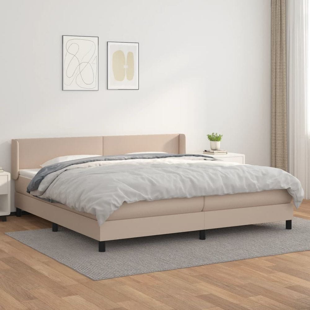 Petromila vidaXL Boxspring posteľ s matracom kapučínová 200x200 cm umelá koža