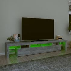 Vidaxl TV skrinka s LED svetlami sivá sonoma 230x35x40 cm