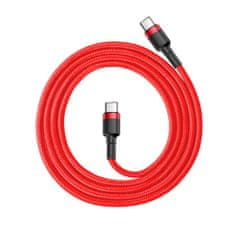 BASEUS KÁBEL BASEUS CAFULE ODOLNÝ NYLONOVÝ KÁBEL USB-C PD / USB-C PD PD2.0 60W 20V 3A QC3.0 1M ČERVENÝ (CATKLF-G09)