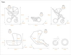KUNERT TIARO kombinovaný kočík 3v1 čierna konštrukcia
