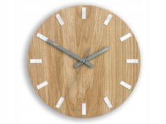 ModernClock Nástenné hodiny Simple Oak hnedo-biele