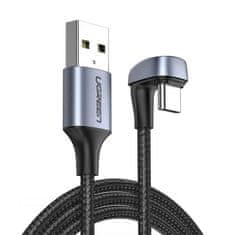 shumee Uhlový USB - USB-C kábel pre prehrávače QC AFC FCP 1m - sivý