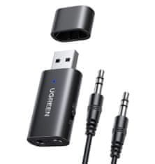 shumee Bezdrôtový vysielač + prijímač Bluetooth 5.1 audio adaptér 3,5 mm mini jack čierny