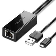 shumee Externá sieťová karta LAN micro USB 100Mbps pre Chromecast 1m čierna