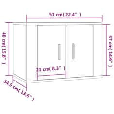 Vidaxl Nástenné TV skrinky 2 ks hnedý dub sonoma 57x34,5x40 cm