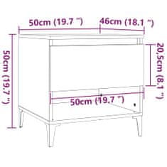 Petromila vidaXL Bočný stolík biely 50x46x50 cm spracované drevo