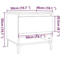 Petromila vidaXL Bočný stolík dymový dub 50x46x50 cm spracované drevo