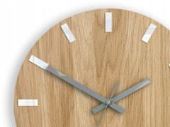 ModernClock Nástenné hodiny Simple Oak hnedo-biele