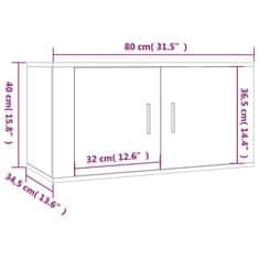 Vidaxl Nástenné TV skrinky 2 ks lesklé biele 80x34,5x40 cm