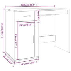 Vidaxl Stôl čierny 100x49x75 cm spracované drevo