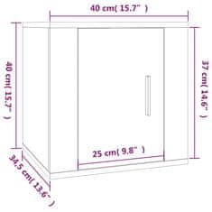 Vidaxl Nástenné TV skrinky 2 ks hnedý dub sonoma 40x34,5x40 cm