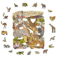 Lubiwood Drevené puzzle Africká savana A4 Premium Box 170 dielov